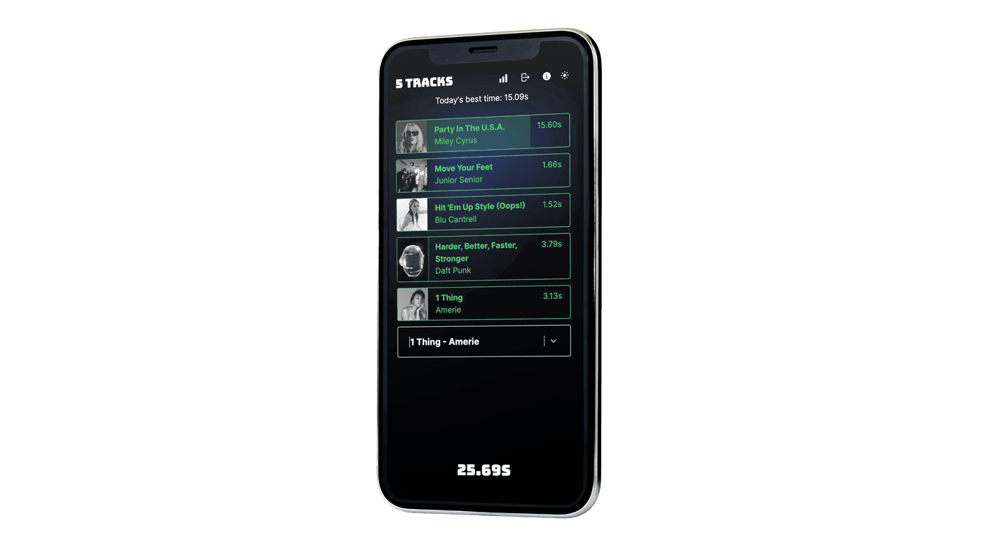 5 Tracks project screenshot