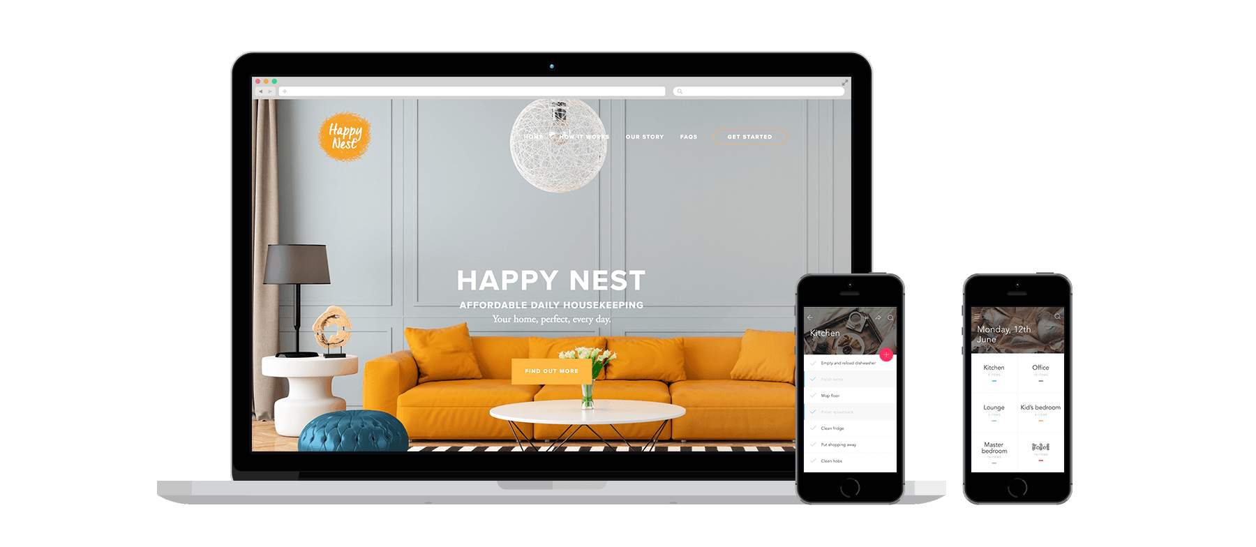 Happy Nest Housekeeping project screenshot