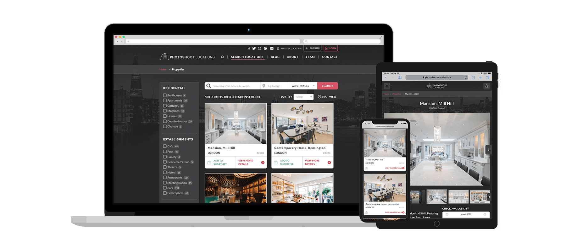 Photoshoot Locations project screenshot