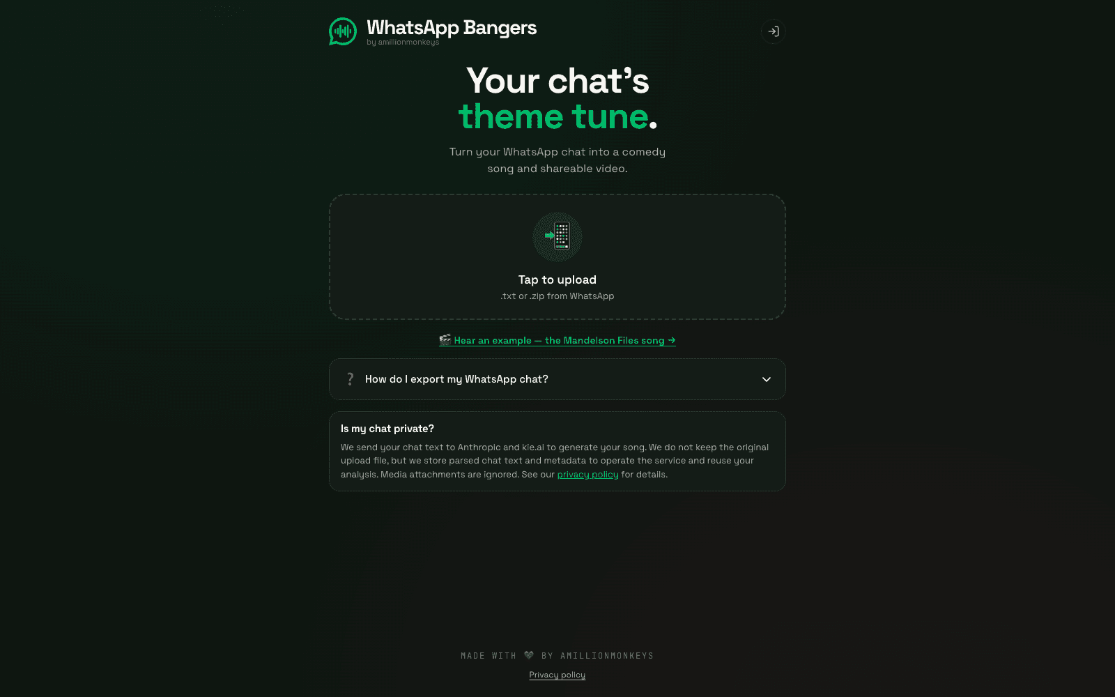 WhatsApp Bangers project screenshot