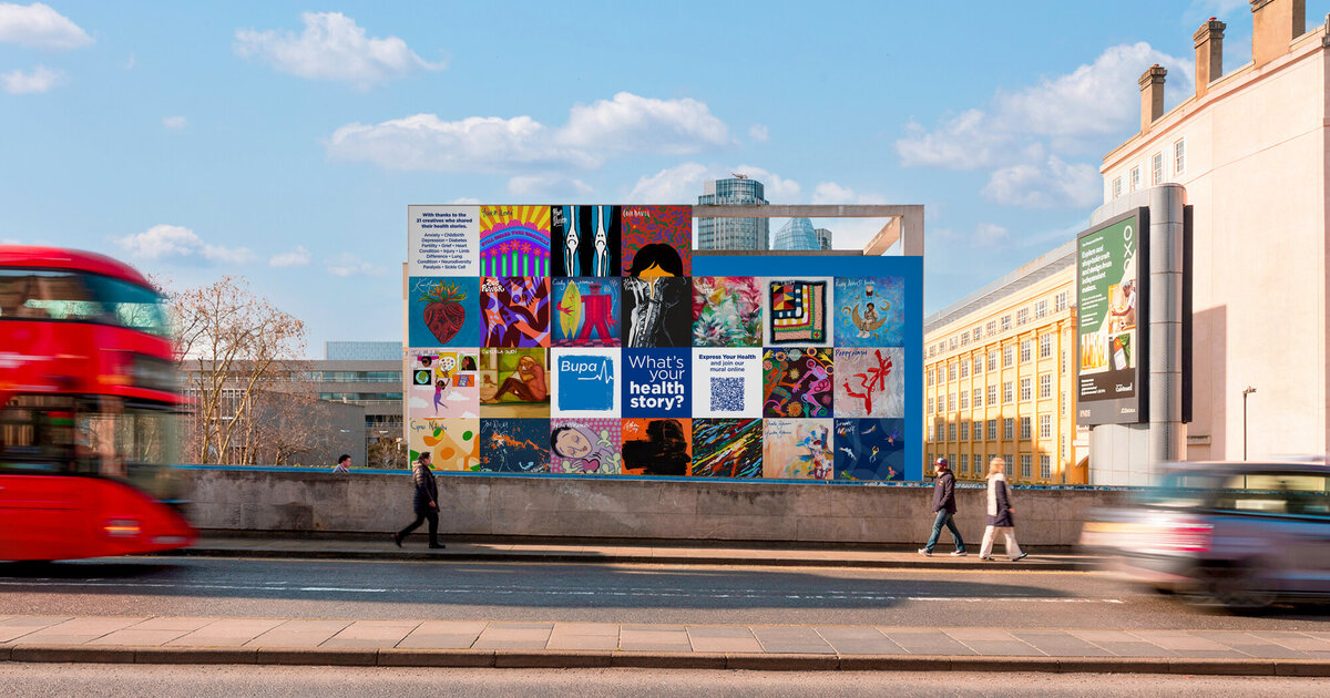 The Waterloo Bridge mural at launch
