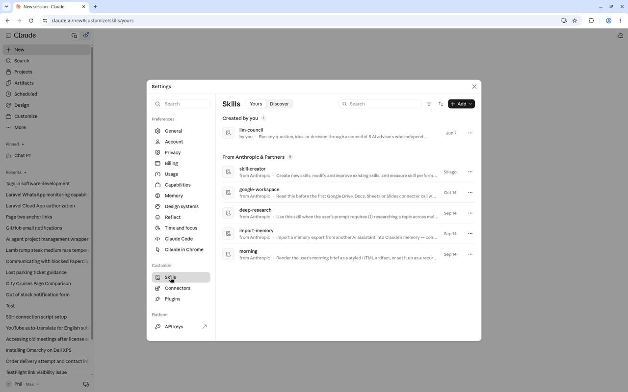 Claude Settings → Account → Instructions for Claude